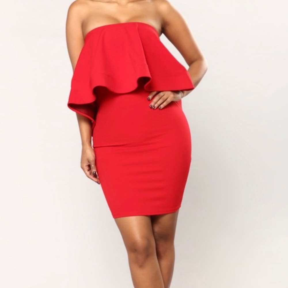 Flounce House Dress - Red